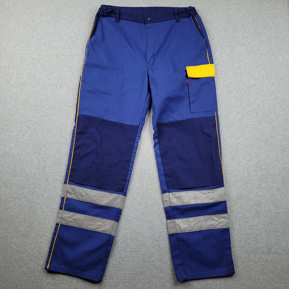 Lafont Workwear Pants Mens 30x31 Blue Reflective Cargo‎ Hi-Vis Safety Trousers